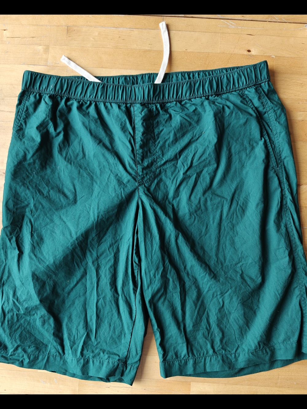 Muji Men's Washed Broad Easy Shorts - Dark Green L